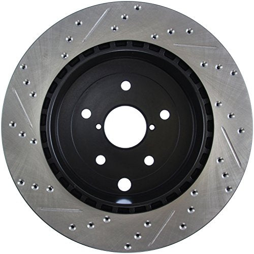 Rear Left StopTech 127.47030L Drilled and Slotted Automotive Replacement Disc Brake Rotor Fits Select 2008-2014 Subaru Impreza, 2013-2018 Subaru WRX STI