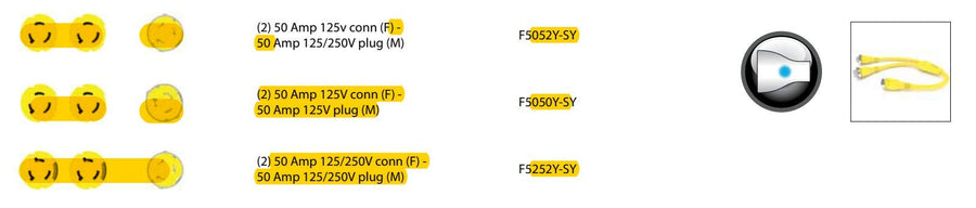 Furrion 50A F5052Y-SY 125/250 to 2x 50A Power Cord
