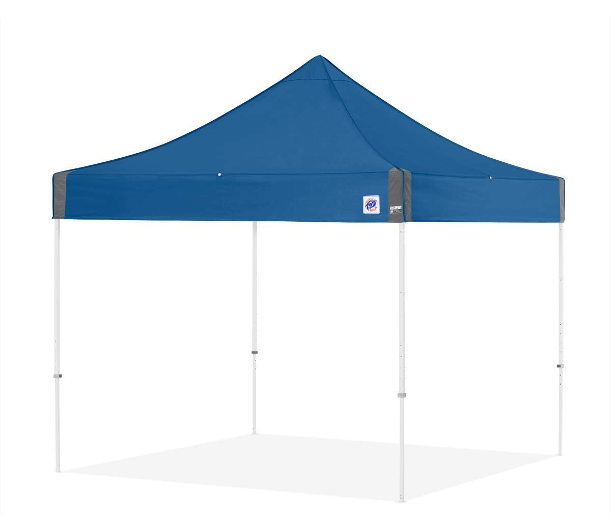 E-Z UP Instant Shelter Eclipse Canopy, 10' x 10', White Steel Frame and Professional Grade Royal Blue Top