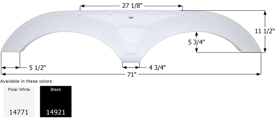 Fender Skirt ICON 14771, Tandem, Palomino, FS4771, Polar White