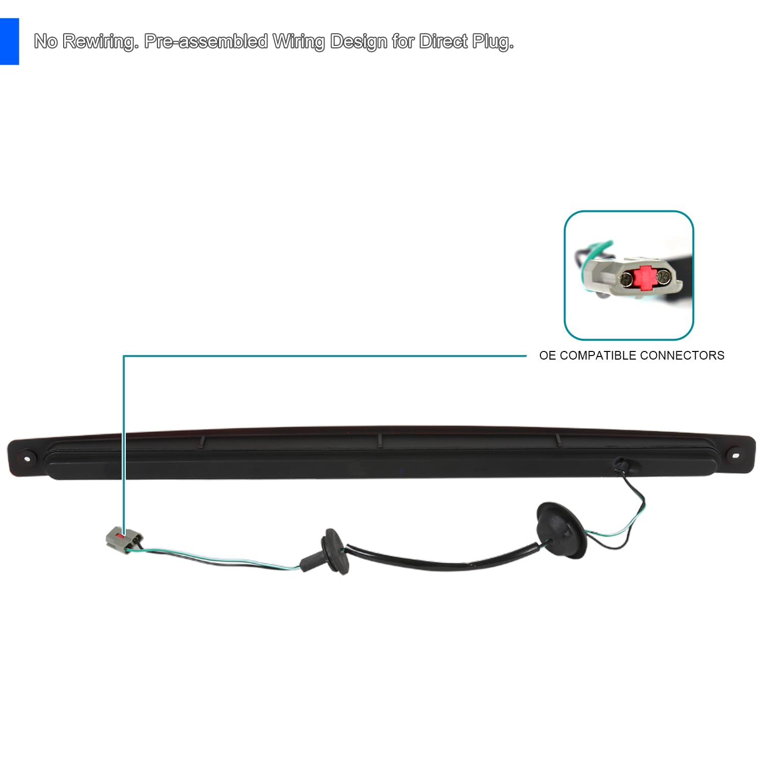 Red SPEC-D TUNING Sequential LED 3rd Brake Light Compatible with 2003-2004 Ford Mustang Cobra