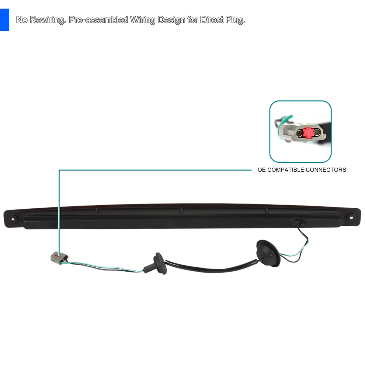 Red SPEC-D TUNING Sequential LED 3rd Brake Light Compatible with 2003-2004 Ford Mustang Cobra