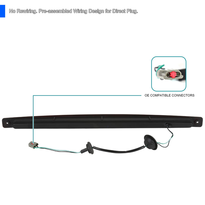 Red SPEC-D TUNING Sequential LED 3rd Brake Light Compatible with 2003-2004 Ford Mustang Cobra