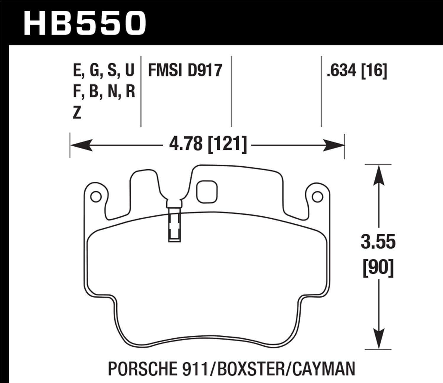 Hawk Performance HPS Performance HB550F.634 Street Brake Pads