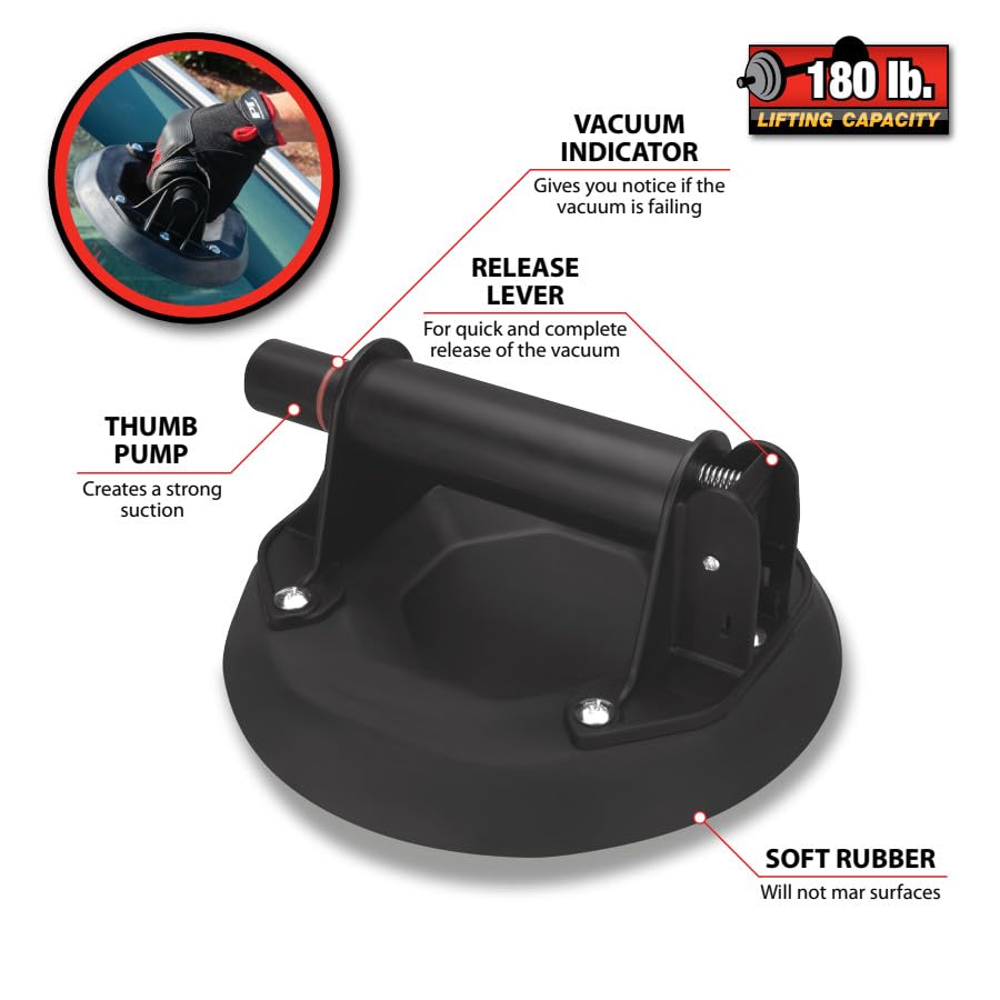 8 in. Performance Tool W1007 Pump Vacuum Suction Cup
