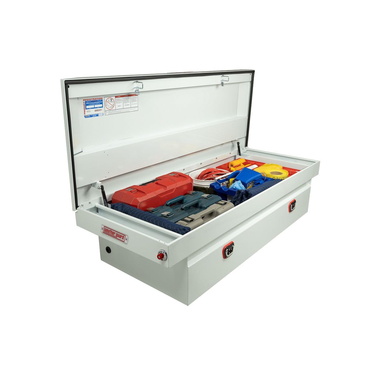 Weather Guard Saddle Box Model 116-3-04, Steel, Full Extra Wide, White, 14.4 cu ft