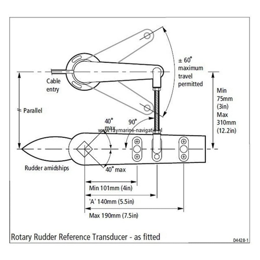 Rotary Raymarine Rudder Reference Transducer