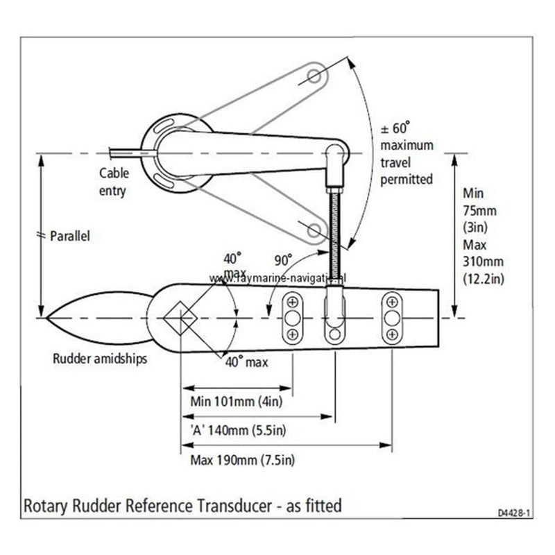 Rotary Raymarine Rudder Reference Transducer