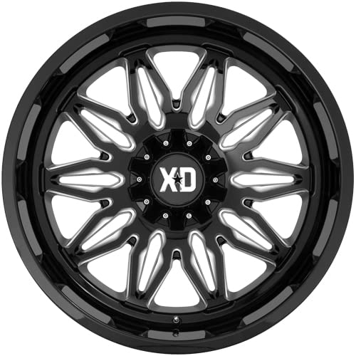 20x10 XD859 GUNNER, Bolt Pattern: 5x5/5.5, Offset: -18, GLOSS BLACK MILLED, set of 1
