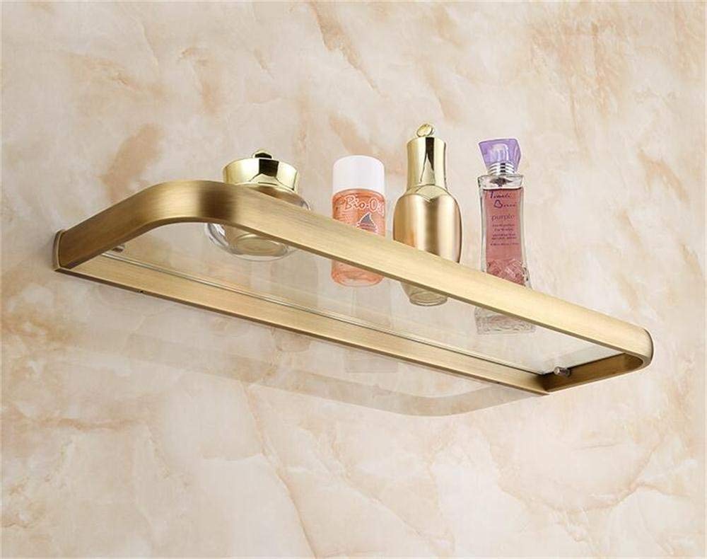 Antique Glass BTBT Singledeck Shelves, Wallmounted, Copper Bathroom Shelves, 50.5 * 15cm Bathroom Shelf