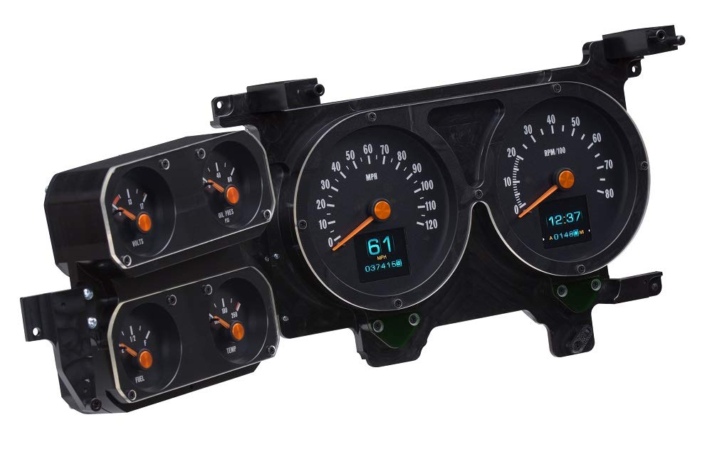 Dakota Digital Retrotech Gauge RTX-73C-PU-X Instrument System Compatible with 1973-87 Chevy Pickup, 1973-91 Chevy Blazer, GMC Jimmy and Suburbans. Styled after 1973-75 Chevy Pickup.
