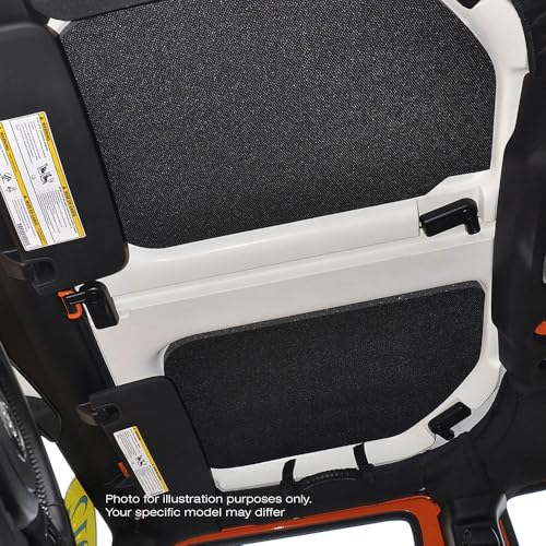 Design Engineering 050157 Boom Mat Sound Deadening Leather Look Grey Headliner Compatible with 4-Door Jeep Wrangler (2007-2010)