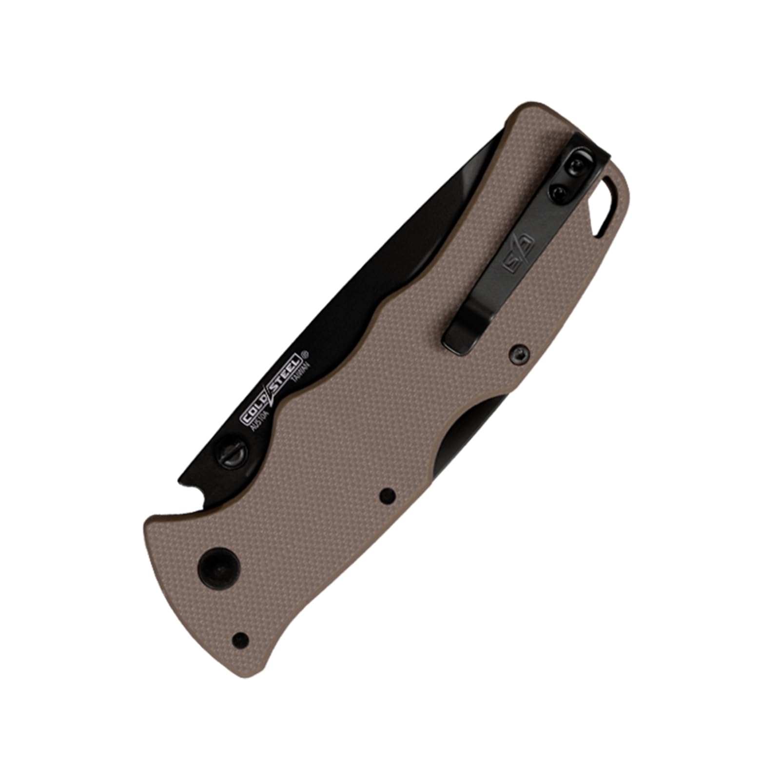 3" Cold Steel Verdict AUS10A Tanto Point Blade 4.25" G-10 FDE Handle Everyday Carry Tactical Folding Knife with Tri-Ad Lock