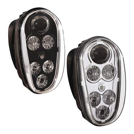 Chrome LED Headlamp,12/48V