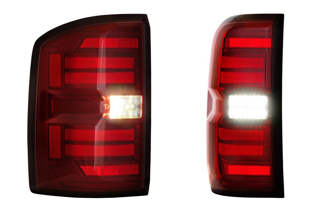 Morimoto XB LED Taillights Plug and Play fits 2014-2018 GMC Sierra, LED Taillight Assemblies (Red)