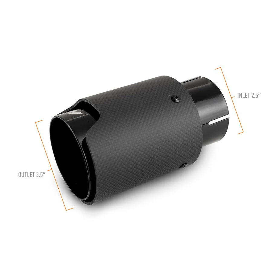 M Logo Mishimoto Carbon Fiber Exhaust Tip, 2.5”, Black