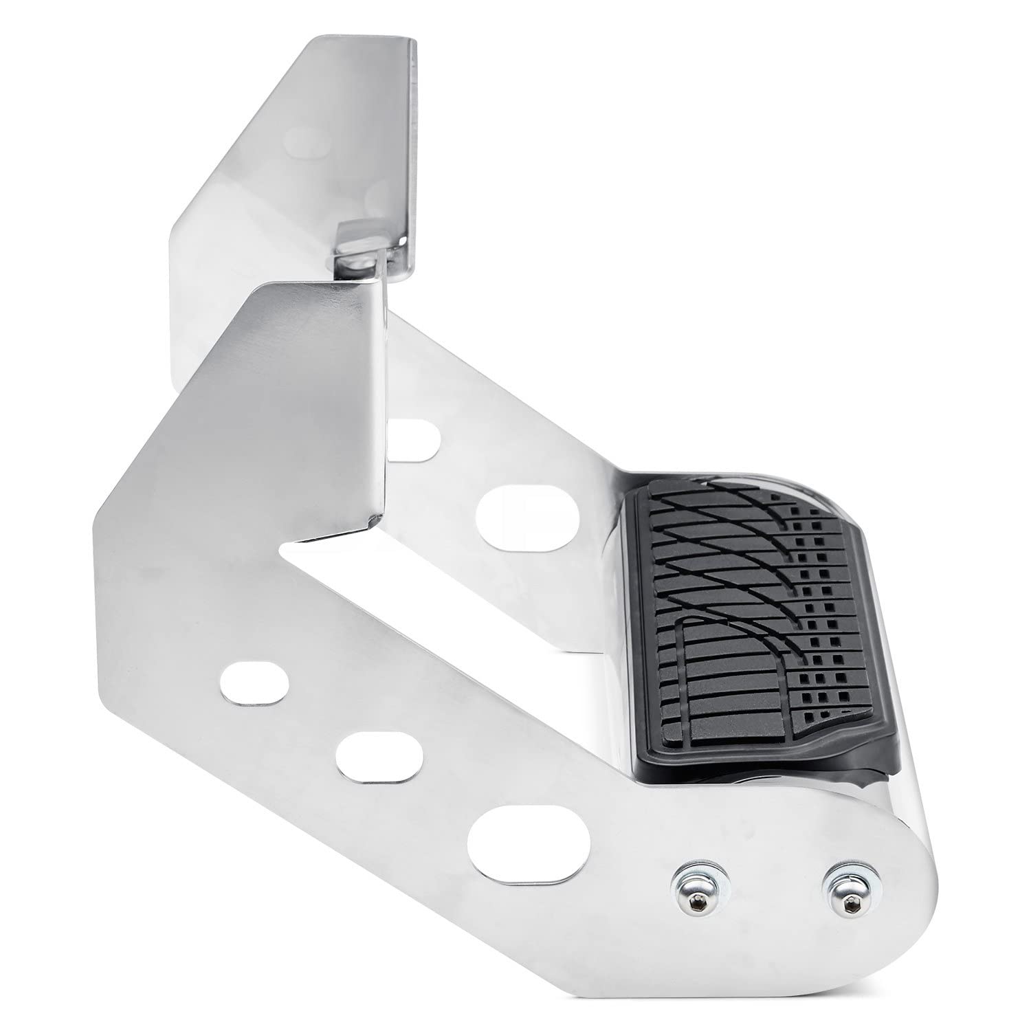 Steelcraft Universal Side Drop Step 4 in. Wide Round Tube Polished Stainless Steel Side Drop Step