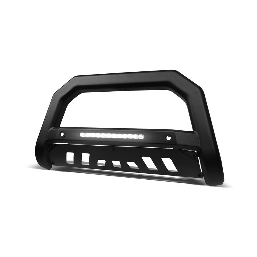 8707838 Alpha Owls Crystal Headlights with White LED Light Bar - Black Amber Fits 2004-2008 Ford F150 / 2006-2008 Lincoln Mark LT