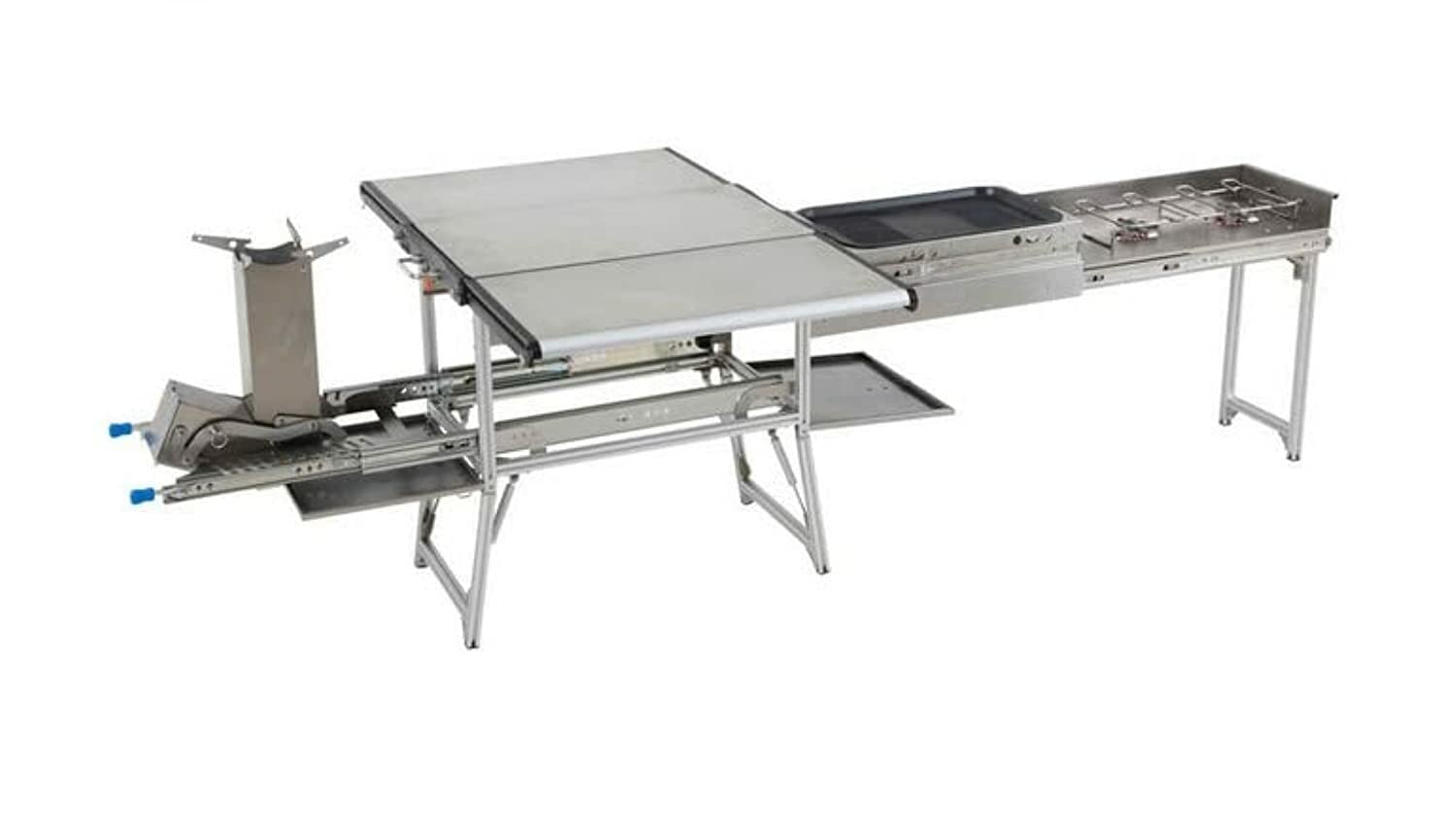 Komodo Camp Kitchen Overland Vehicle Systems - Dual Grill, Skillet, Folding Shelves, and Rocket Tower - Marine Grade Stainless Steel and Aircraft Grade Aluminum Construction