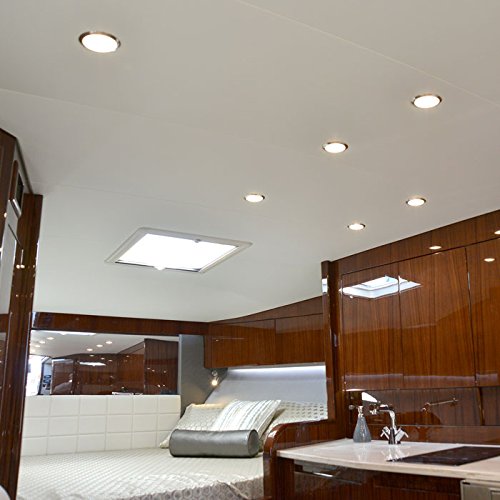 Mirage LED Lumitec Down Light, Exterior or Interior Flush Mount, White Bezel, White Non-Dimming, Non-TTP, One Size