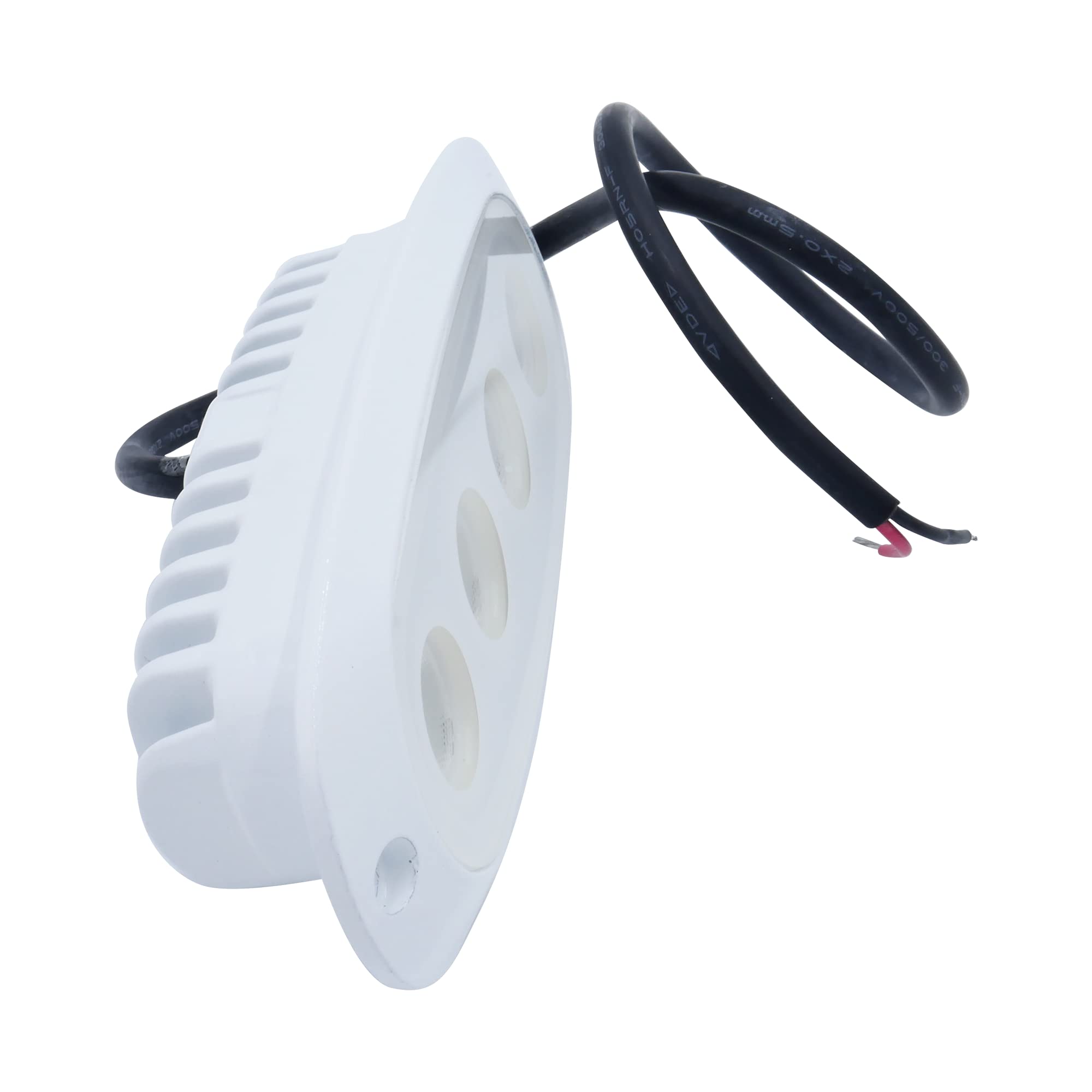 T-H Marine LED Spreader Light – Super Bright Oval Recessed Mount 4-Element Flood Deck Light for T-Top Enclosures – Powder Coated Aluminum Marine Deck Light – White, 5.875" x 1.75" x 1.625"