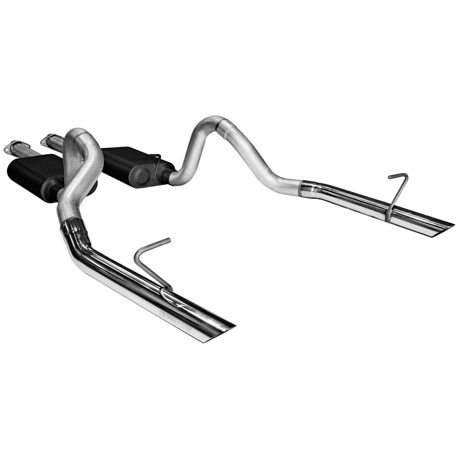 American Thunder Flowmaster 17213 Cat-Back Exhaust Kit 2.5 Inch Aluminized Steel Polished 304 Stainless Steel Tips Compatible with 1987-1993 Ford Mustang LX 5.0 and 1986 Mustang GT