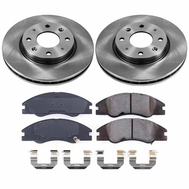 Power Stop KOE5903 Front Replacement Brake Kit-OE Brake Rotors & Ceramic Brake Pads For Kia Spectra 2004-2009, Kia Spectra5 2005-2009 [Model Specific]
