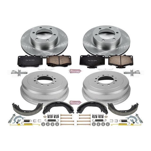 Power Stop KOE15096DK Replacement Brake Kit-OE Brake Drums & Ceramic Brake Pads For Toyota 4Runner Front and Rear 1995-2000 [Model Specific]