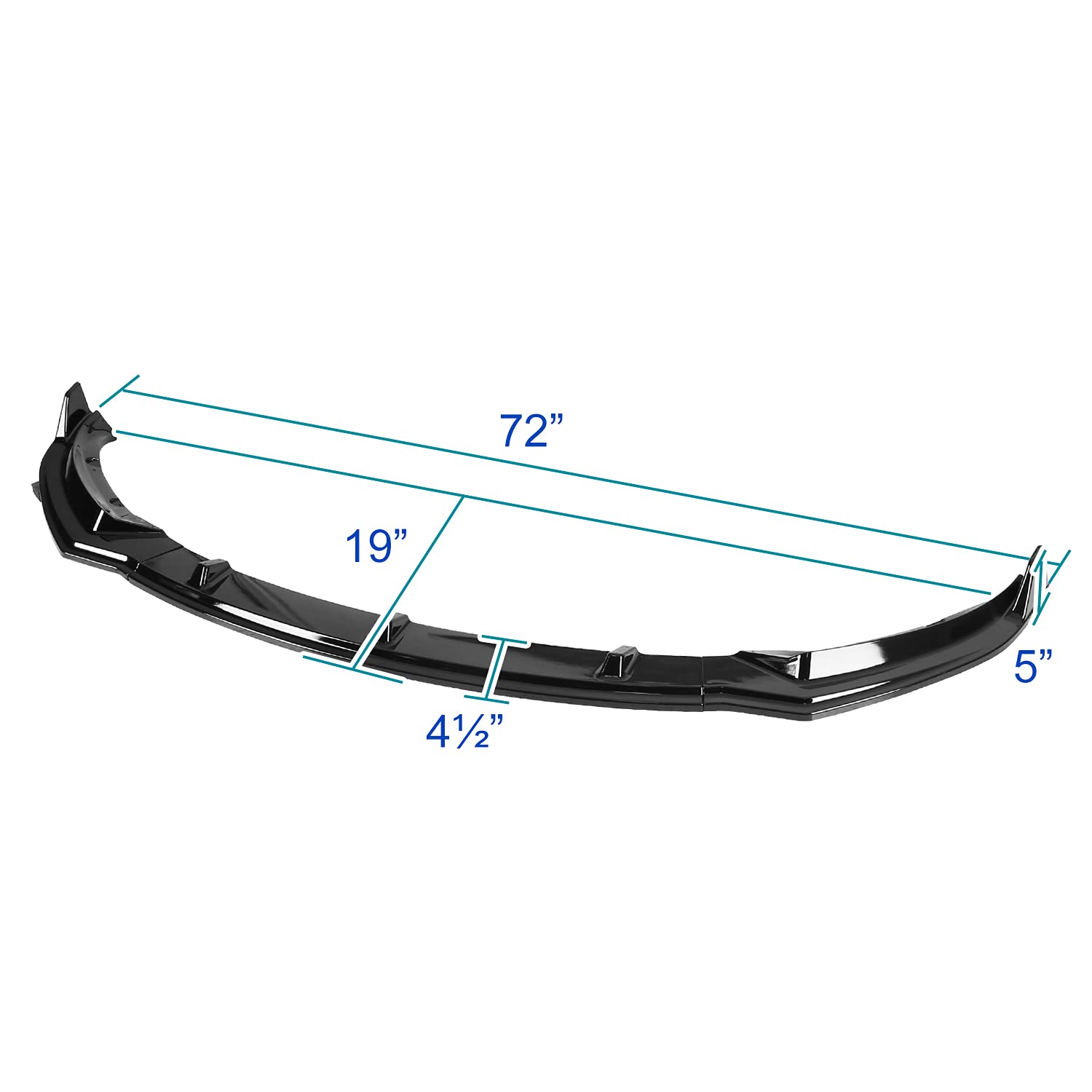 Glossy Black Spec-D Tuning Front Bumper Body Lip Kit Spoiler 3PC Compatible with 2017-2020 Tesla Model 3 Sedan