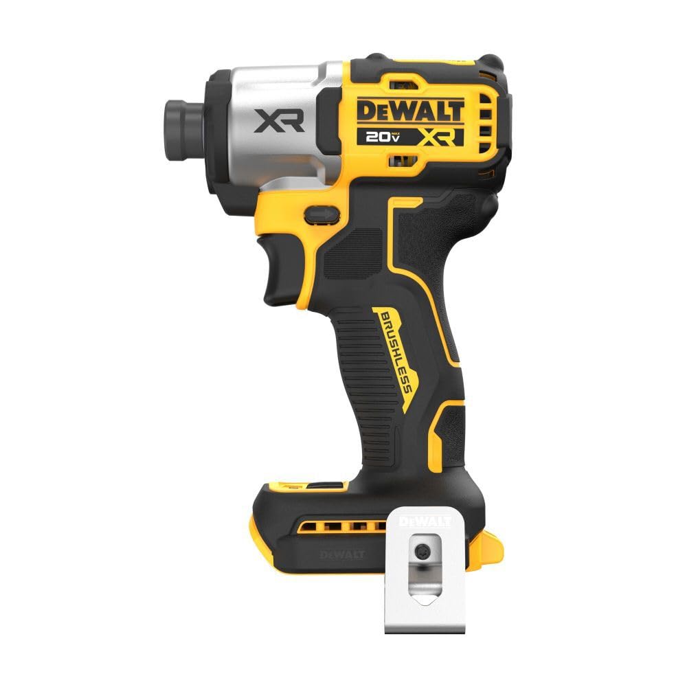 20V MAX XR DEWALT Impact Driver, 1/4 Inch High Torque Brushless 3 Speed Premium Cordless Impact Driver with LED Light, Extended Runtime, Tool Only (DCF845B)