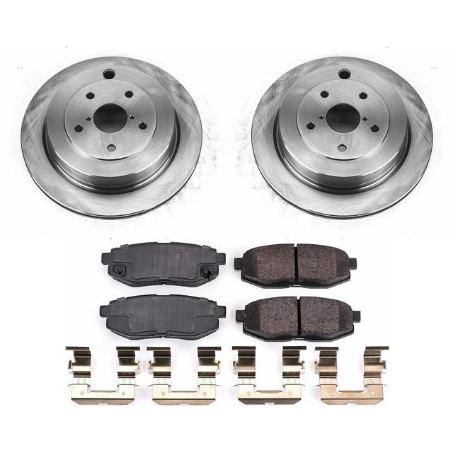 Power Stop KOE4645 Rear Replacement Brake Kit-OE Brake Rotors & Ceramic Brake Pads For Subaru B9 Tribeca 2006-2007, Subaru Tribeca 2008-2014 [Model Specific]