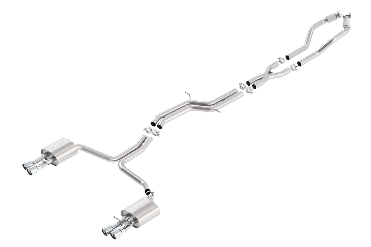 BORLA Cat-Back Exhaust System 140704 for 2013-2018 Audi C7 S6 4.0L V8 Turbo Automatic Transmission All Wheel Drive 4 Door With Electronic Exhaust Valves. Borla System Contains Exhaust Valve Simulators