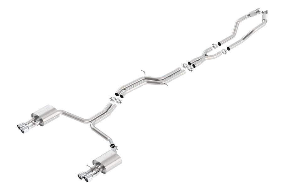 BORLA Cat-Back Exhaust System 140704 for 2013-2018 Audi C7 S6 4.0L V8 Turbo Automatic Transmission All Wheel Drive 4 Door With Electronic Exhaust Valves. Borla System Contains Exhaust Valve Simulators