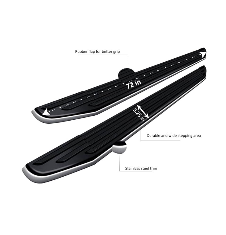 Premium Black Horse Running Boards Mega Cab Compatible with 10 Dodge Ram 2500