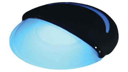 Chrome Cover LED Round Companion Way w/Slit - Blue - Pkgd.