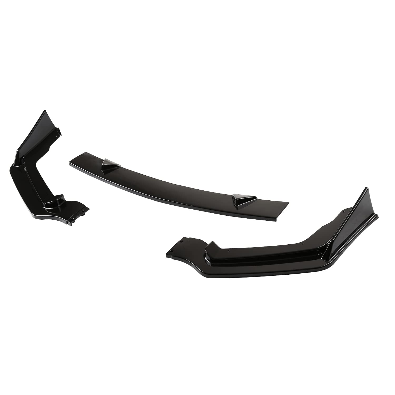 Glossy Black Spec-D Tuning Front Bumper Lip Spoiler Splitter Body Kit 3PC Compatible with 2014-2017 Infiniti Q50 Sport