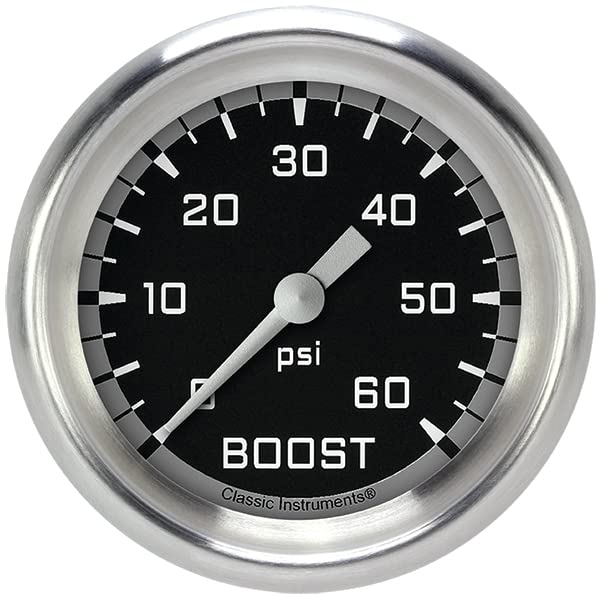 AX343GAPF Classic Instruments Gray 2-5/8" Boost Gauge, 60 psi AutoCross