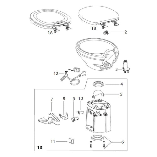 Aqua-Magic Style II Toilets Thetford 34125 Nozzle - Bone