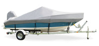 Semi-Custom Trailerite Boat Cover for Offshore Fishing Boats with Outboard Motor - Includes Motor Hood, Gray (18'5" - 19'4" CL x 96" B)