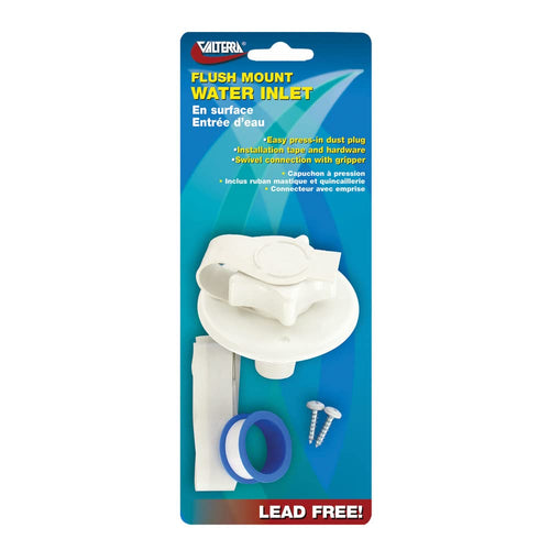 Valterra A01-0168VP 2-3/4" White Flange Carded Water Inlet
