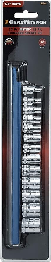 1/4" Drive GEARWRENCH 13 Pc. 12 Pt. Standard Socket Set, Metric - 80306