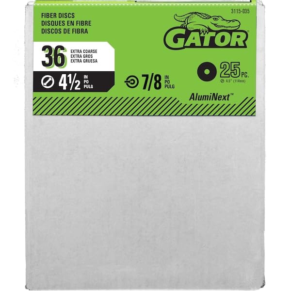 36 Grit Fiber Disc,20,000 Max. RPM,PK25