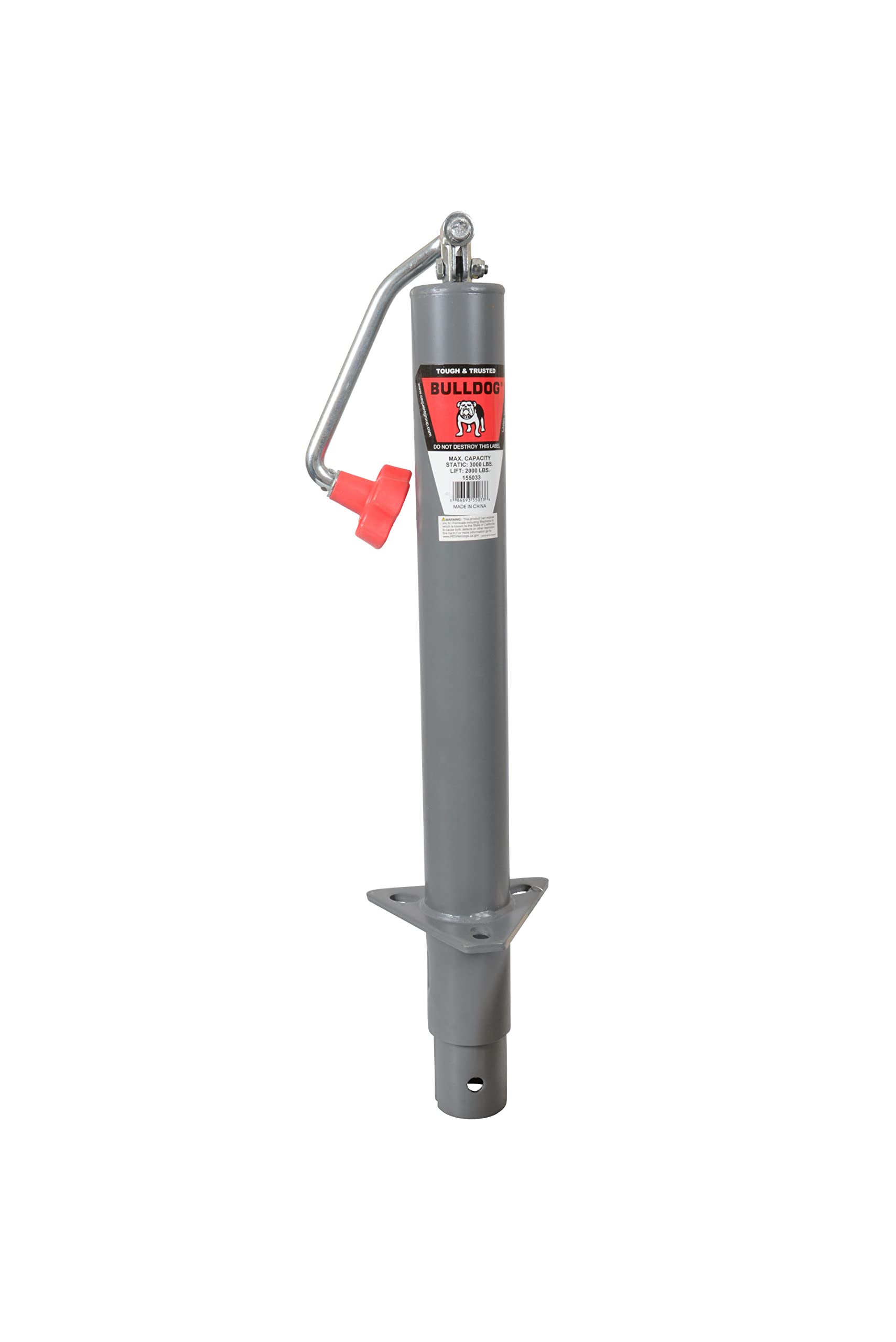 155033 Bulldog Trailer Jack Gray, 2,000 lbs.