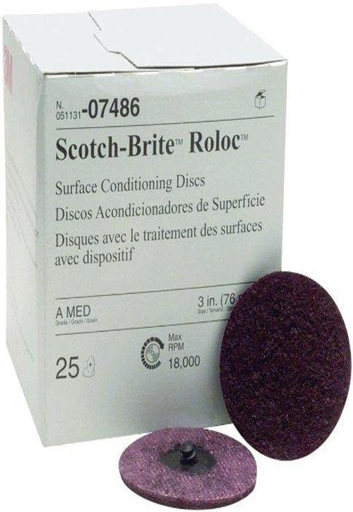 3M Roloc(TM) Scotch-Brite(TM) Surface Conditioning Disc, 3 Inch, Medium, 07486