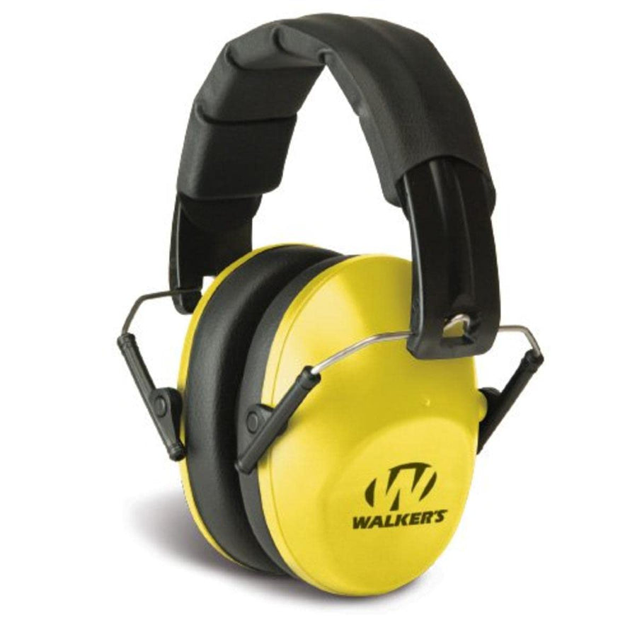 Walker's Lightweight Unisex Adult's Foldable Hearing Protection 22 dB Noise Reduction Pro Low-Profile Folding Passive Earmuffs, Yellow