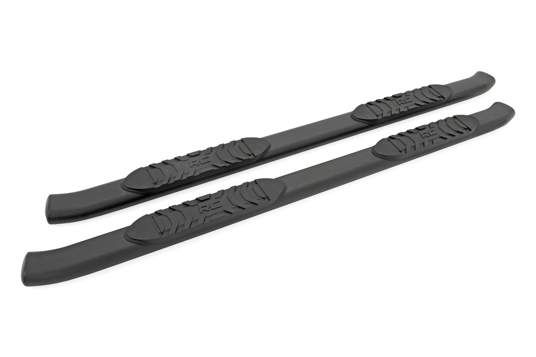 Oval Nerf Steps Rough Country for Jeep Gladiator JT (2020-2025) - OEM Style Rails with Built-in Side Steps
