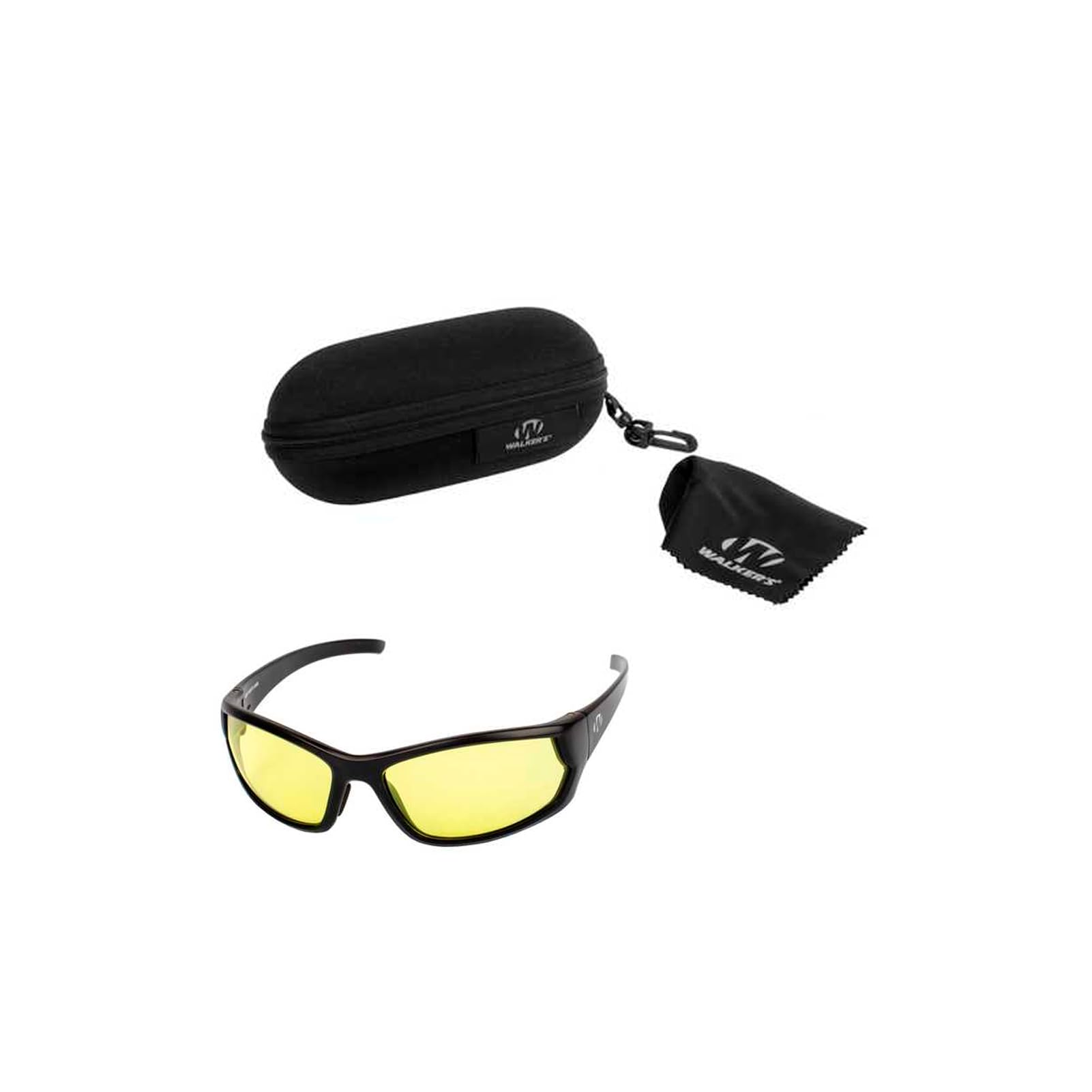 Walker's Full Frame IKON Carbine Shooting Glasses | Impact-Resistant Non-Slip Frame Hunting Shooting Eyesight Protection Glasses, Microfiber Lens Cloth & Carry Case Included, Amber