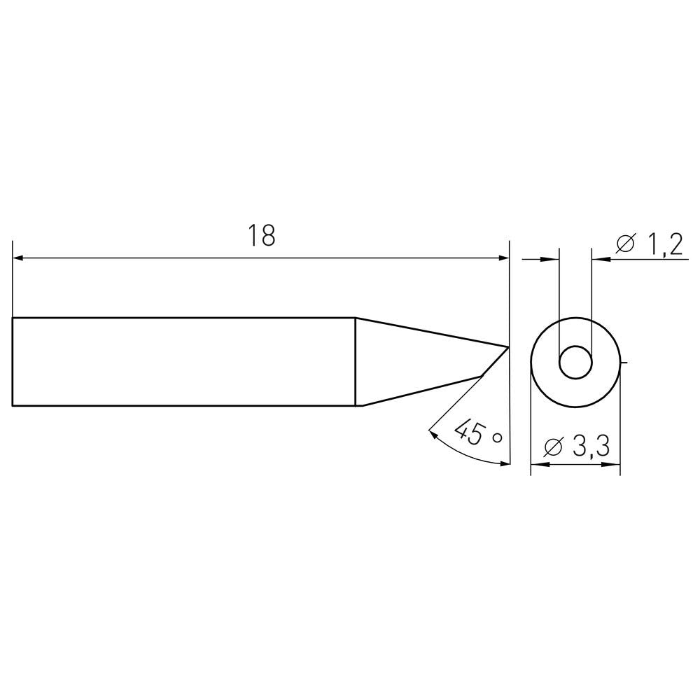 Weller T0054462099N Sloped Tip Rt6Ms Cart, 2.2Mmx0.4Mm, Black