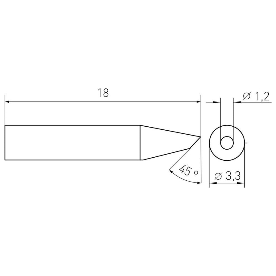 Weller T0054462099N Sloped Tip Rt6Ms Cart, 2.2Mmx0.4Mm, Black