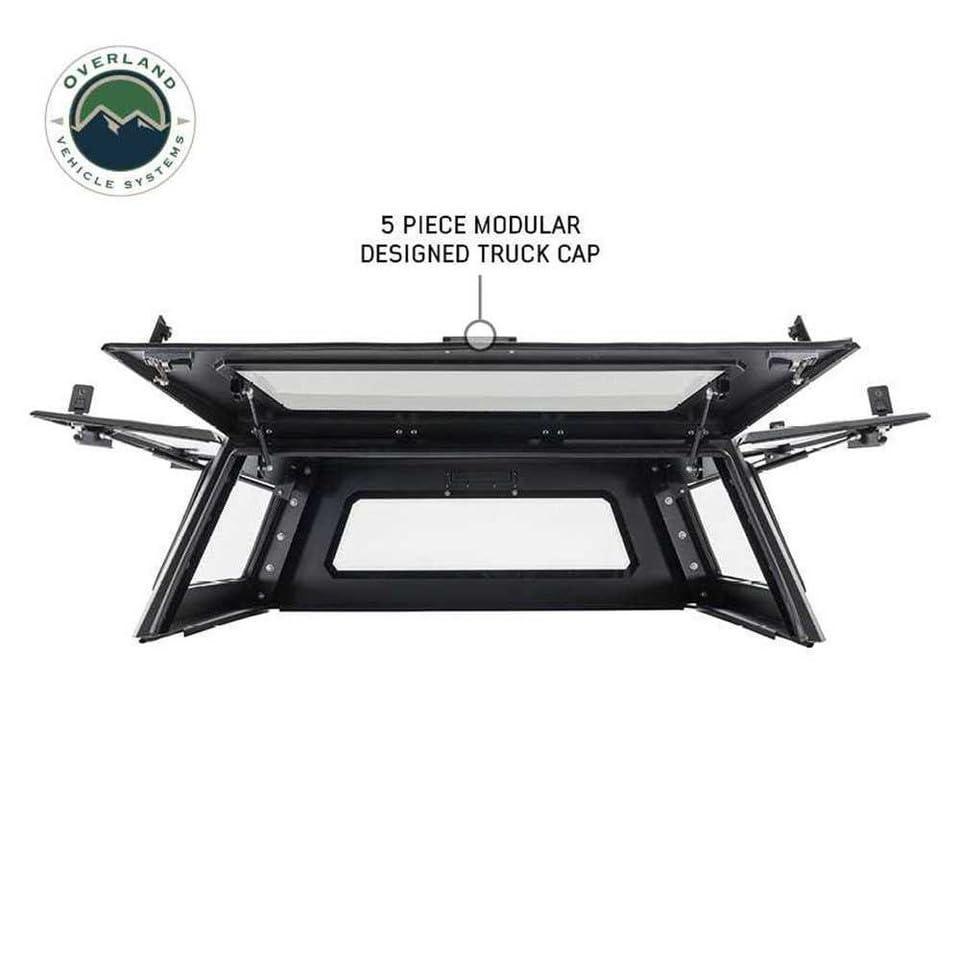 Overland Vehicle Systems - Truck Cap Expedition W/Full Wing Doors W/Full Window, Front and Rear Windows & 3rd Brake Light